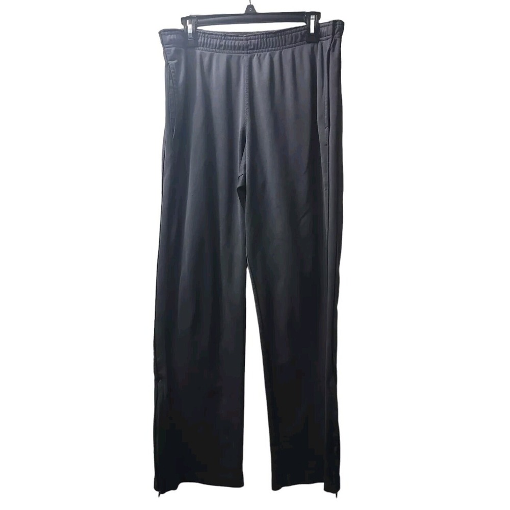 Champion Track Pants Athletic Warm Up Zipper Leg Black Comfy Medium‎